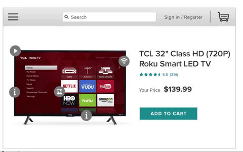 Product detail page